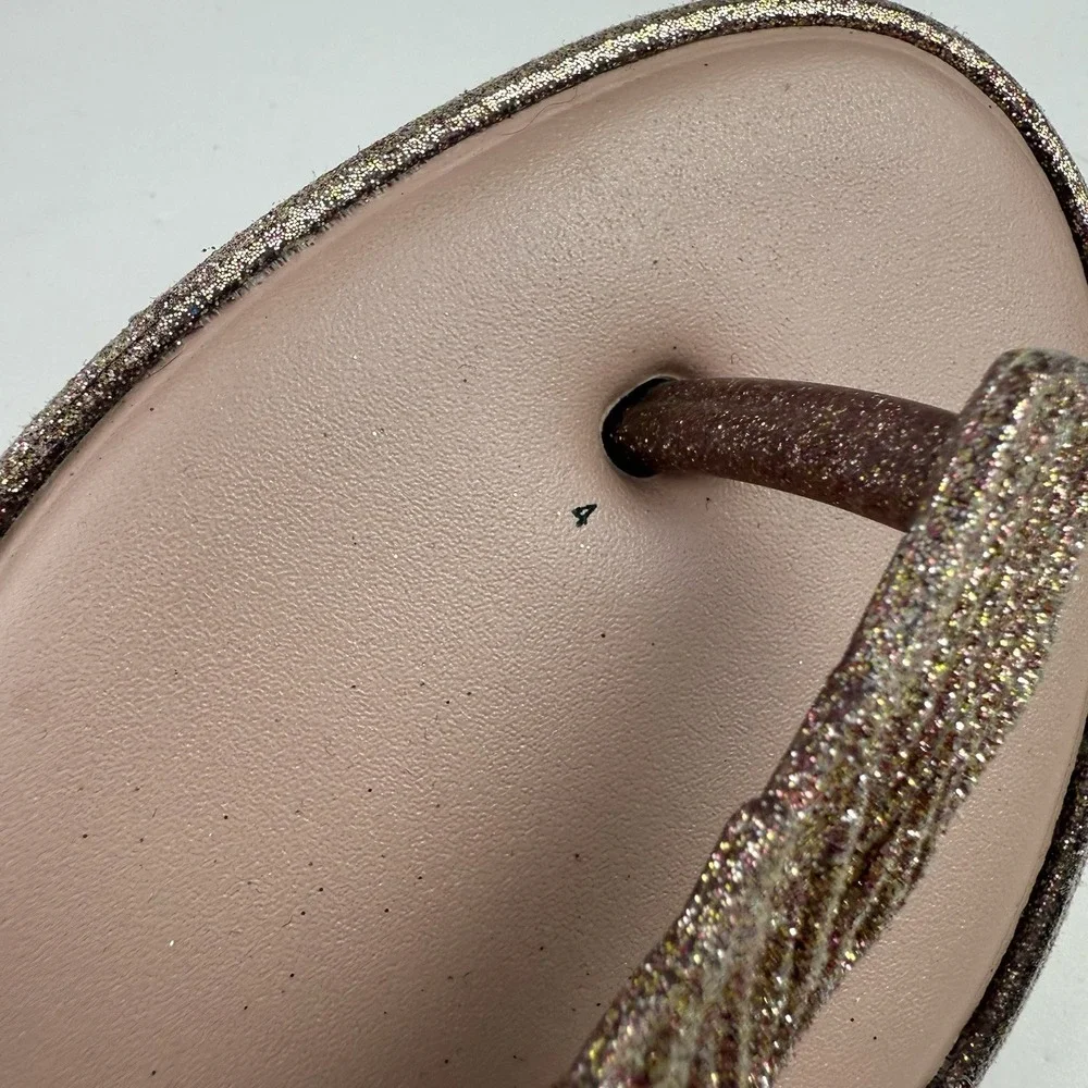 Melissa Campana Girls Size 4 Flow Sandal in rose‎ glitter